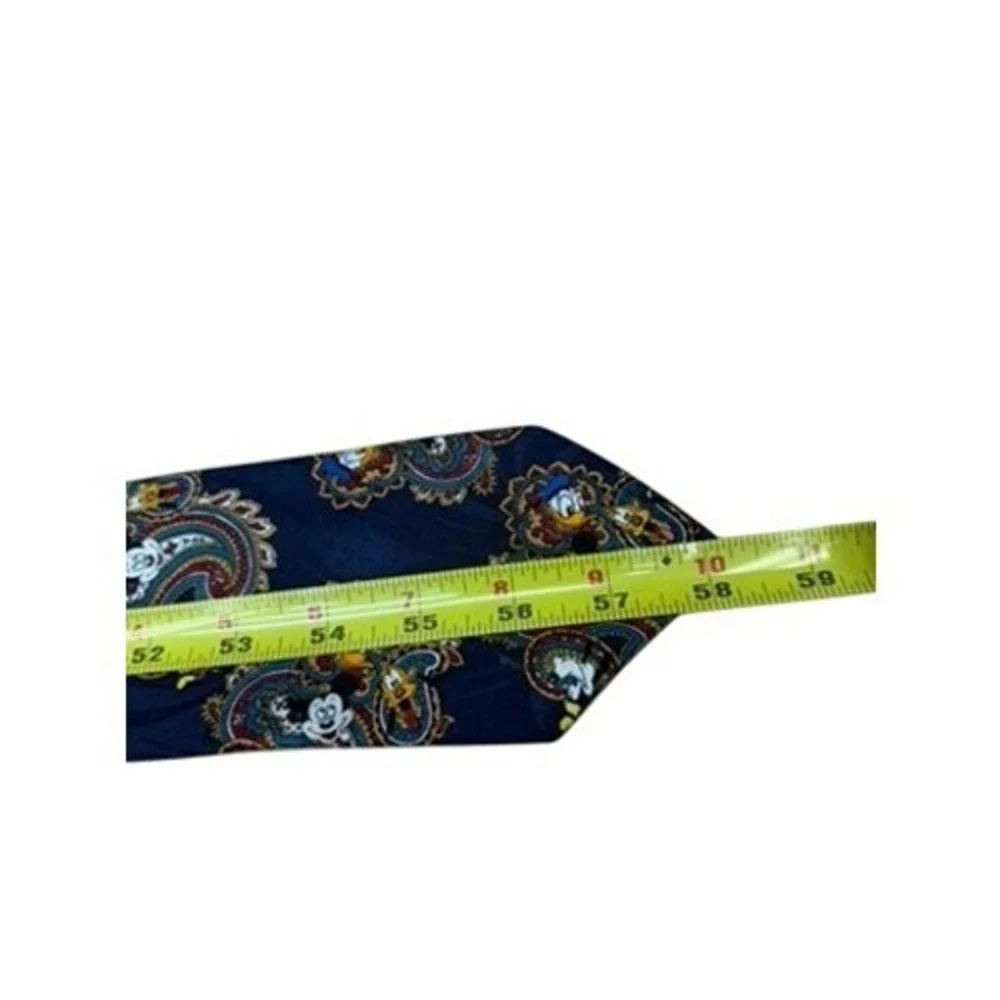 Disney Mickey Mouse Paisley Necktie Blue Polyester Men 